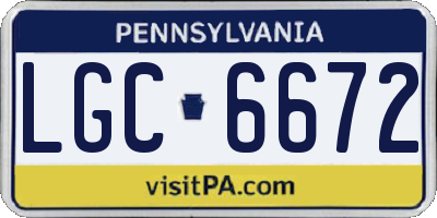 PA license plate LGC6672