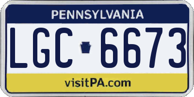 PA license plate LGC6673