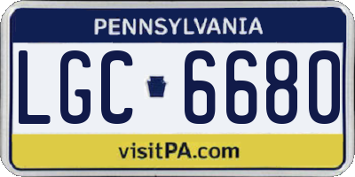 PA license plate LGC6680