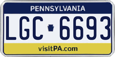PA license plate LGC6693