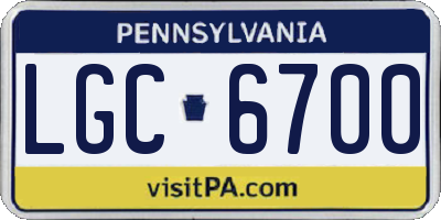 PA license plate LGC6700