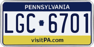 PA license plate LGC6701