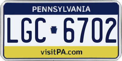 PA license plate LGC6702