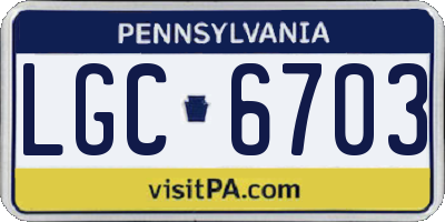 PA license plate LGC6703