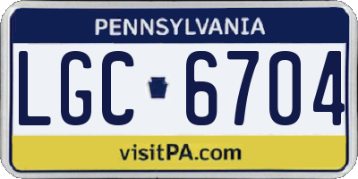 PA license plate LGC6704