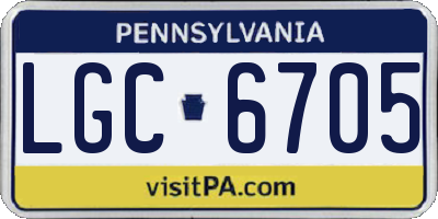 PA license plate LGC6705