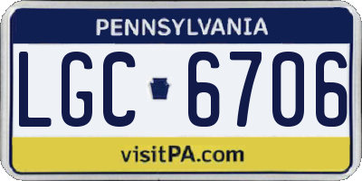 PA license plate LGC6706