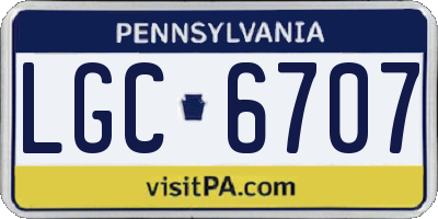 PA license plate LGC6707