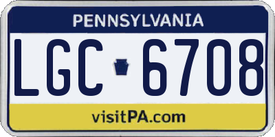 PA license plate LGC6708