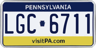 PA license plate LGC6711