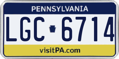 PA license plate LGC6714