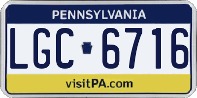 PA license plate LGC6716