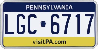 PA license plate LGC6717