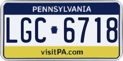 PA license plate LGC6718