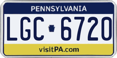 PA license plate LGC6720