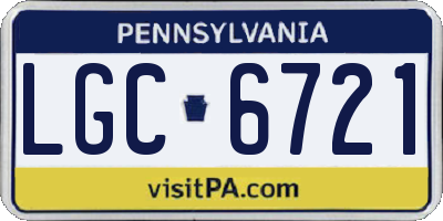 PA license plate LGC6721