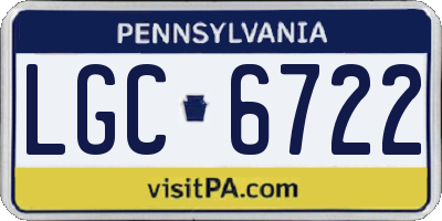 PA license plate LGC6722