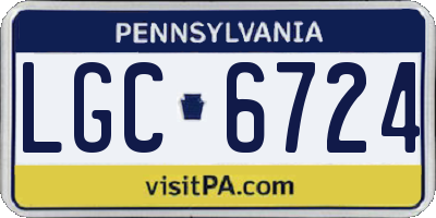 PA license plate LGC6724