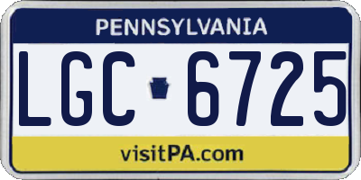 PA license plate LGC6725