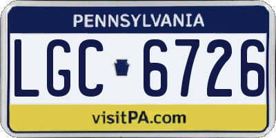 PA license plate LGC6726