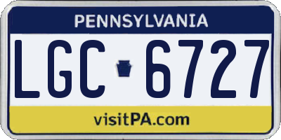 PA license plate LGC6727