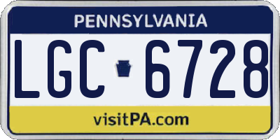 PA license plate LGC6728