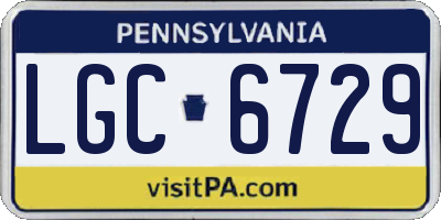 PA license plate LGC6729