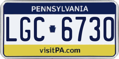 PA license plate LGC6730