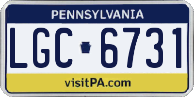 PA license plate LGC6731