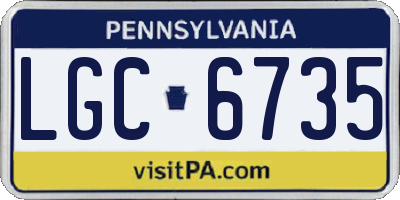 PA license plate LGC6735