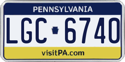 PA license plate LGC6740
