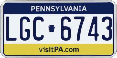PA license plate LGC6743