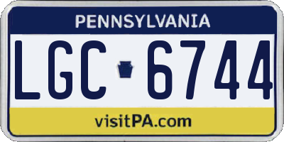 PA license plate LGC6744