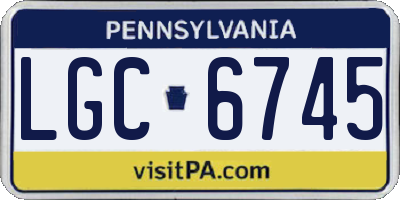 PA license plate LGC6745