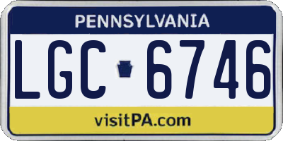 PA license plate LGC6746