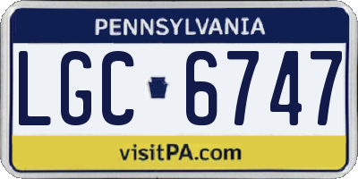 PA license plate LGC6747