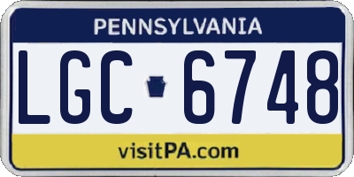 PA license plate LGC6748