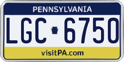PA license plate LGC6750