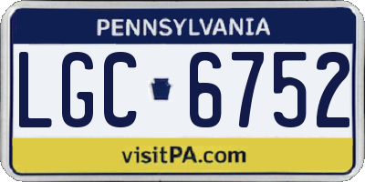 PA license plate LGC6752