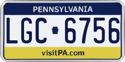 PA license plate LGC6756