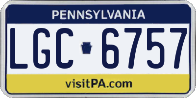 PA license plate LGC6757