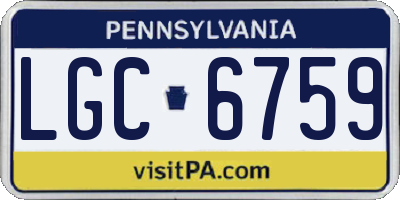 PA license plate LGC6759