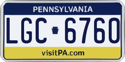 PA license plate LGC6760