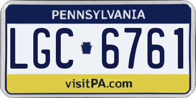 PA license plate LGC6761