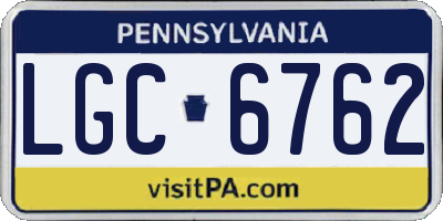 PA license plate LGC6762