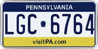 PA license plate LGC6764