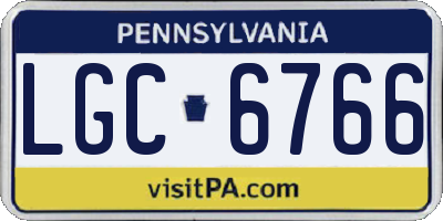 PA license plate LGC6766