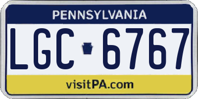 PA license plate LGC6767