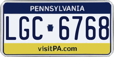 PA license plate LGC6768