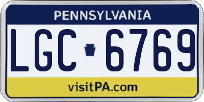 PA license plate LGC6769
